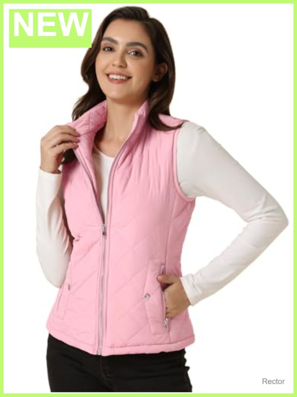 Women's Quilted Puffer Vest Sleeveless Zip Up Stand Collar Lightweight
